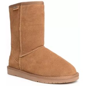 Minnetonka tan suede leather fur lined boots 10 cy